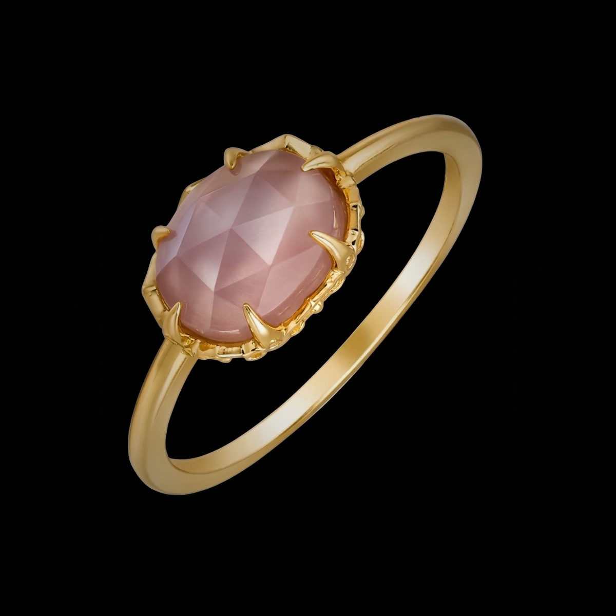 Anillo "Ignea" Labradorita Rosa