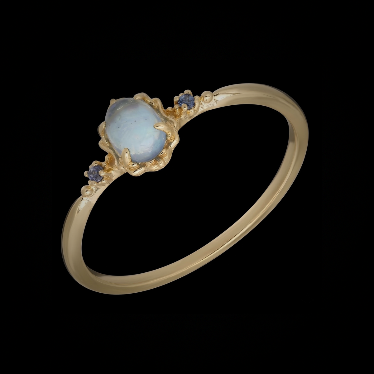 Anillo "Índigo" Aguamarina y Tanzanita