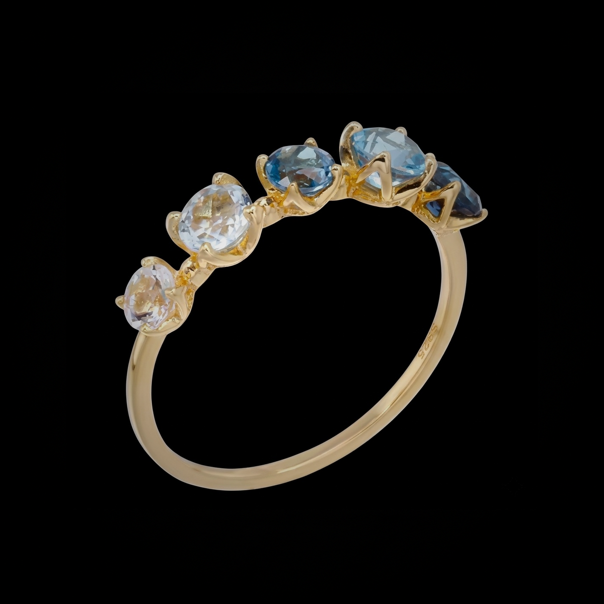 Anillo "Índigo" Topacio Azul